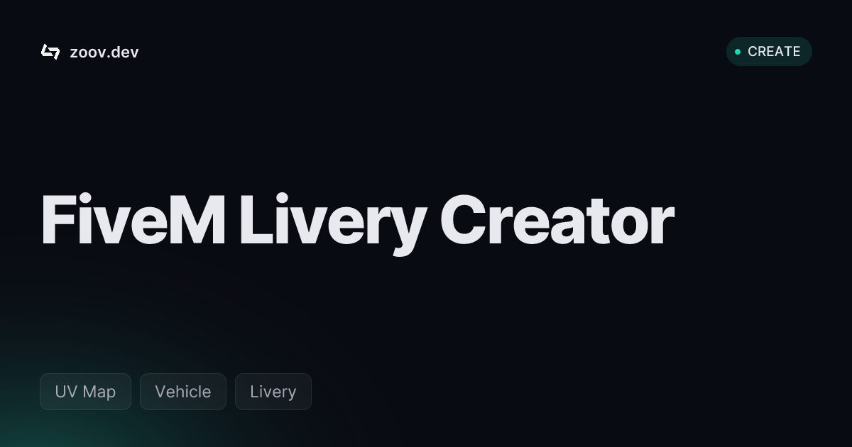 FiveM Livery Creator - Vehicle UV Map Generator · Zoovdev