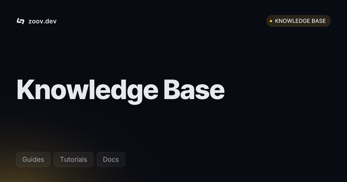 Knowledge Base · Zoovdev