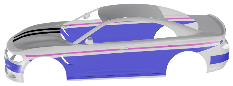 The car in the livery painted above