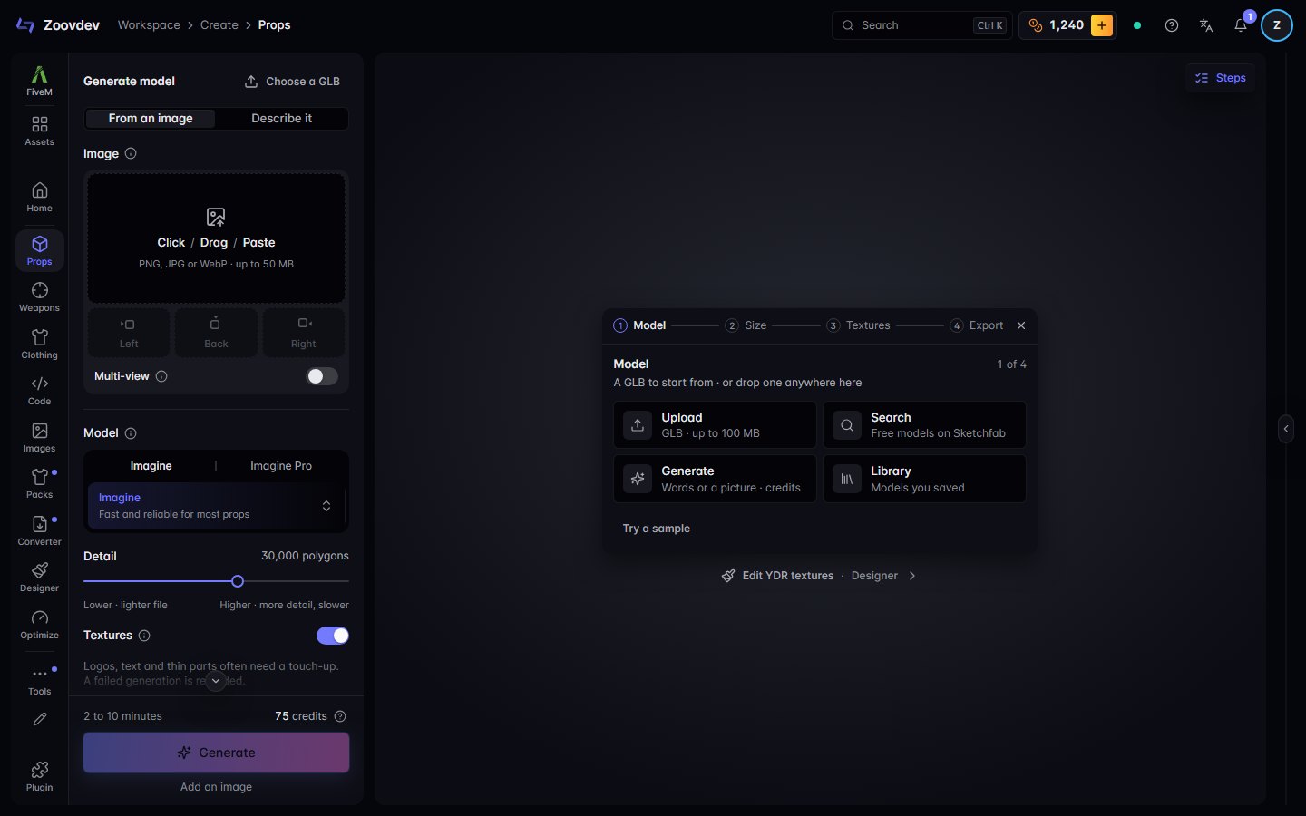 The Zoovdev workspace in its own window